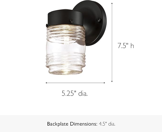 Design House 587246 Jelly Jar Indoor/Outdoor Integrated LED Wall Light - Image 3