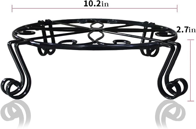 Black Plant Stand for Flower Pot Heavy Duty Potted Holder Indoor Outdoor Metal - Image 2