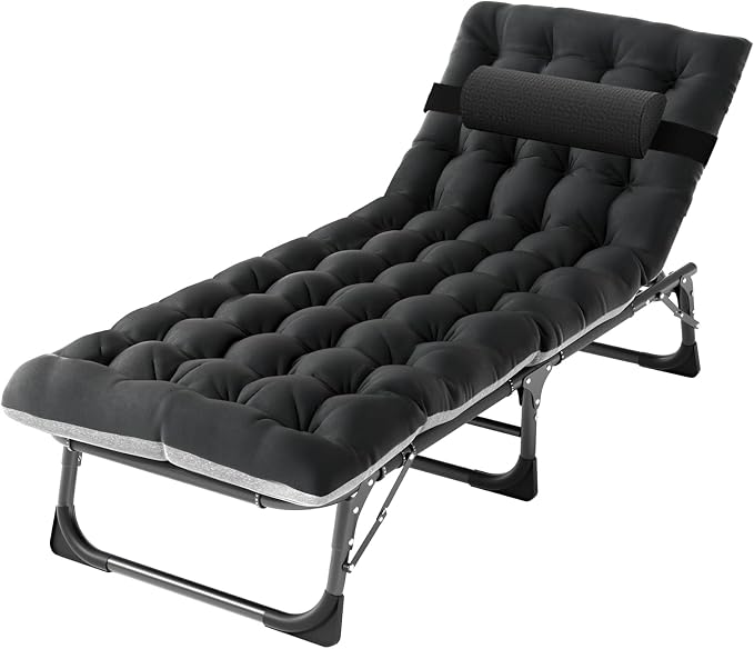 DoCred Heavy Duty Chaise Lounge Chair, Adjustable 5-Position Folding Chaise - Image 7