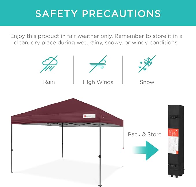 Best Choice Products 10x10ft Pop Up Canopy Tent, Outdoor Shade, 1 Person 1 - Image 5
