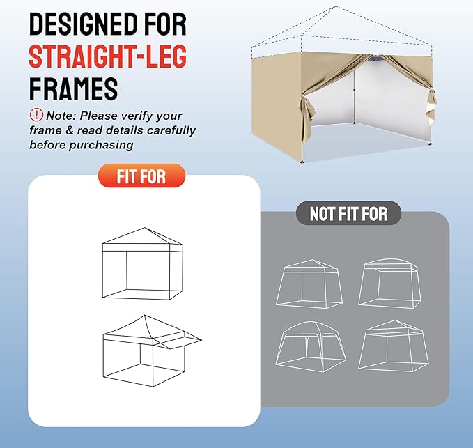 CROWN SHADES 10x10 Canopy Sidewalls - Image 4