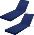 Outdoor Chaise Lounge Cushion Set of 2, Fadesafe Water-Repellent Lounge Deck by COMCAVER