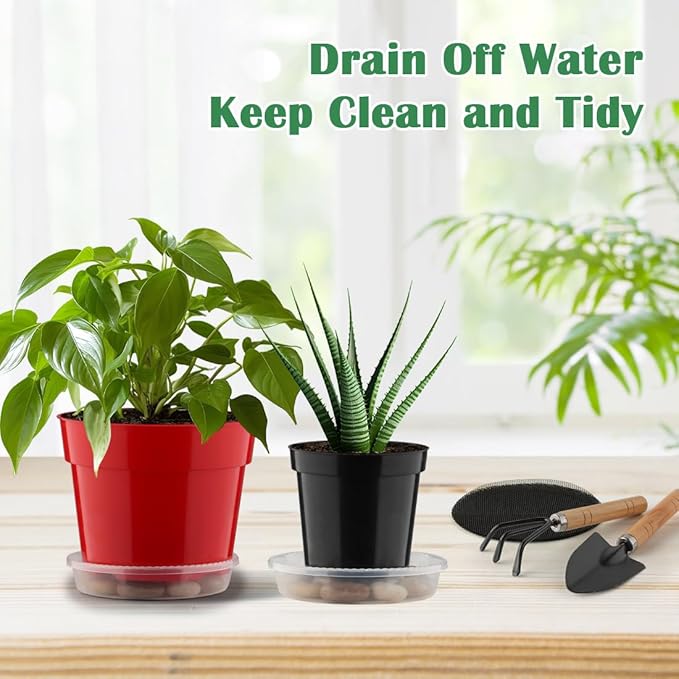 20 Pack 6 Inch Plant Pots, Thickened Plastic Flower Pots - Image 5