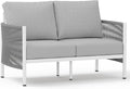 Aluminum Outdoor Patio Couch Loveseat, HDPE Rope Patio Sofa by Oasbira