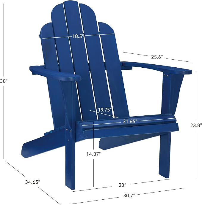 Jayde Blue Adirondack Chair by Linon - Image 3