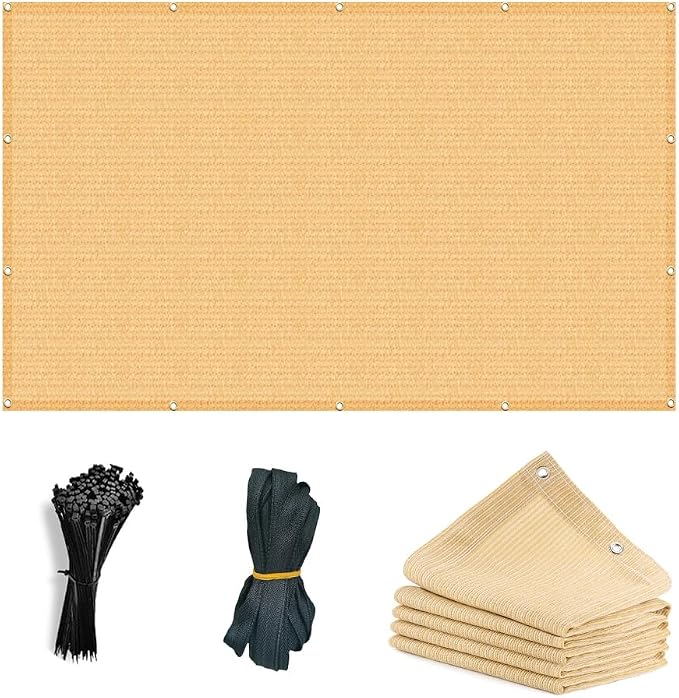 JUNFLYING Shade Cloth for Patio 8x20 FT, 90% UV Block Outdoor Privacy Screen by JunflyingGardening