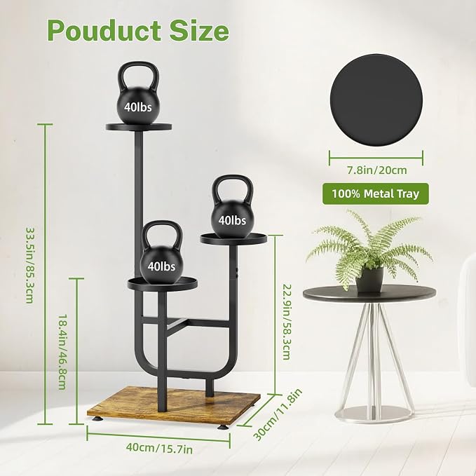iDavosic.ly 3 Tier Plant Stand Indoor, Corner Tiered Multiple Flower Holder - Image 3