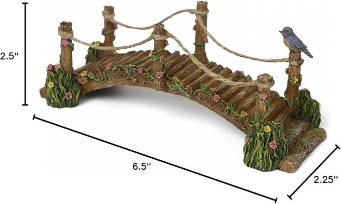 Miniature Fairy Garden "Blue bird Bridge" Mg281 - Image 2