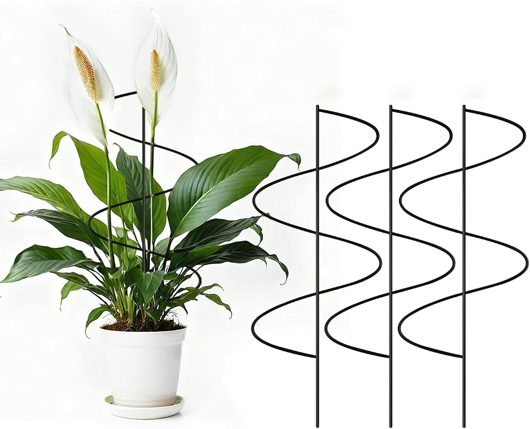 4 Pack Small Wavy Trellis for Potted Plants Indoor, 15 in Garden Trellis for by Unknown