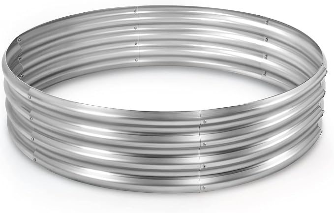 Round Galvanized Raised Garden Bed Kit, Round Galvanized Planter by Unknown