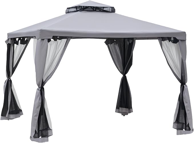 Outsunny 9.6' x 9.6' Patio Gazebo, Outdoor Canopy Shelter by Outsunny