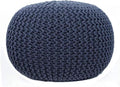 FRELISH DECOR Round Pouf Ottoman Hand Knitted 100% Cotton Pouf Foot Stool by FrelishDecor