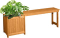 VINGLI Outdoor Wood Bench with Planter Boxes, 2-in-1 All-Weather Porch Bench by VINGLI