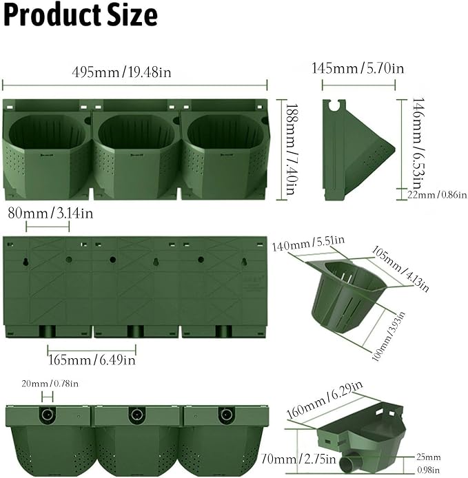36 Pockets Living Wall Planter Indoor, Self Watering Wall Hanging Planters - Image 6
