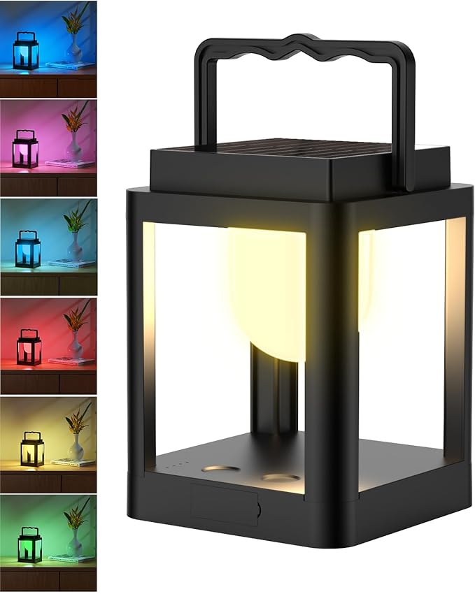 Outdoor Solar Table Lamp, Collasis 10 RGB Color Changing Lights, Portable by Collasis