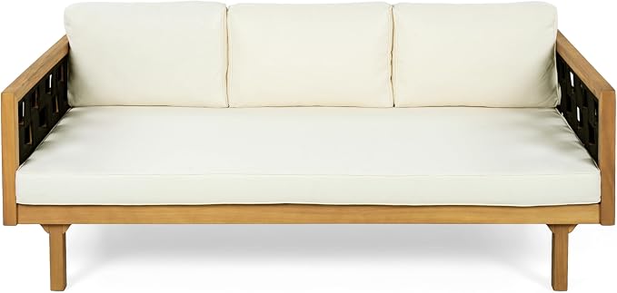 Christopher Knight Home Rosie Acacia Wood Outdoor Daybed Sofa - Image 5