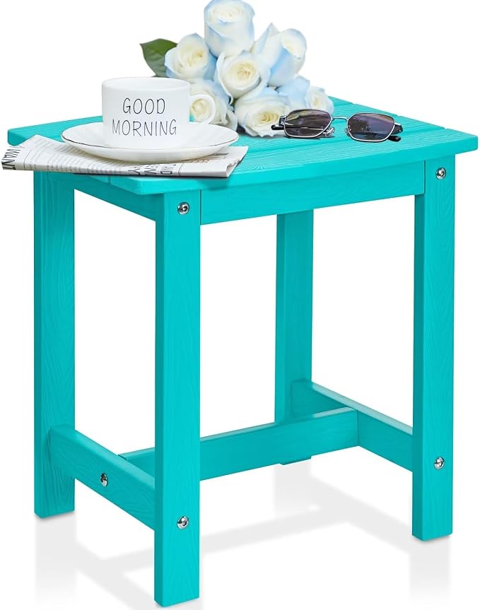 Y&M Outdoor Side Table, HIPS Adirondack Small Single Table, Waterproof Square by YM
