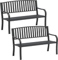 SHGJ&SOFT Outdoor Bench, Garden Bench, Cast Iron Metal Frame Patio Park Bench by Unknown