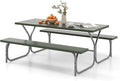 Giantex Picnic Table 6FT for 8 Person, Outdoor Table Set w/ 2 Benches, by Giantex