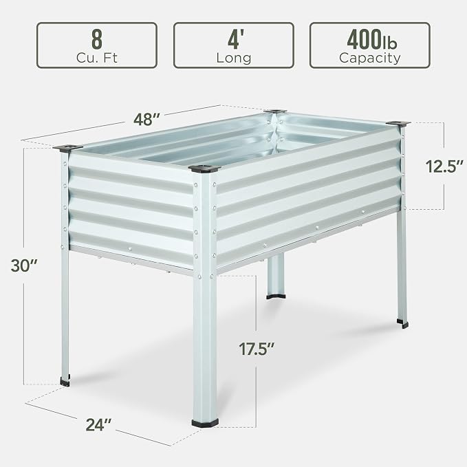 Best Choice Products 48x24x30in Galvanized Raised Garden Bed, Metal Elevated - Image 2