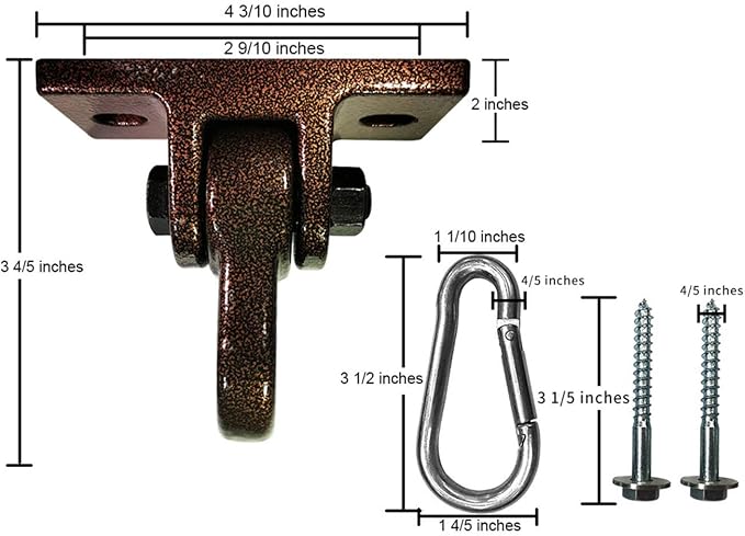 Heavy Duty Bronze Swing Hangers Screws Bolts Included Over 5000 lb Capacity - Image 4