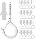 20 Pack Q Hanger Hooks with Safety Buckle, Rustproof Screw Hooks by HEDGBOBO
