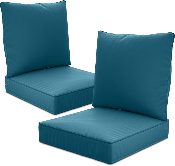 24" x 24" x 6" Outdoor Deep Seat Cushions Set by Unknown