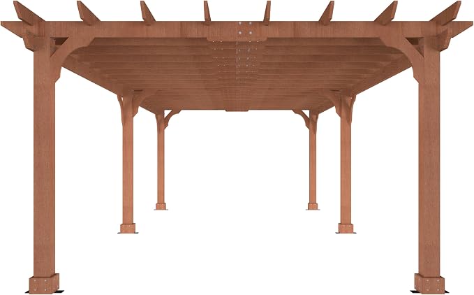 MUPATER 12'x24' All Cedar Wood Pergola, Wooden Pergola Kit - Image 9