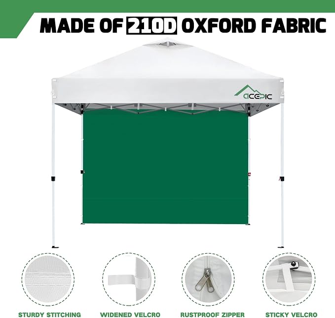 Sidewalls for 10x10 Pop Up Canopy, 210D Polyester Waterproof Canopy Sidewalls - Image 4