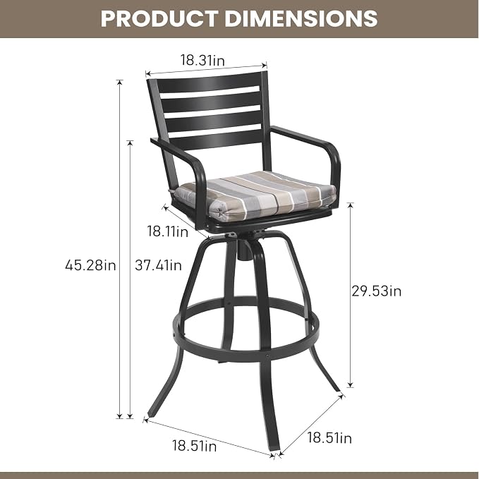 Pellebant Outdoor Bar Stools Set of 4 - Image 2