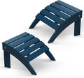 BRIOPAWS Adirondack Ottomans | Folding | Set of 2 | HDPE Plastic | Blue Outdoor by BRIOPAWS
