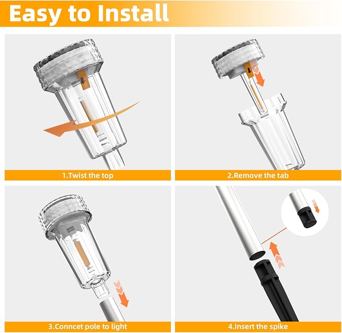 DERAYSION Solar Lights Outdoor, 8 Pack Solar Pathway Lights Waterproof Garden - Image 6