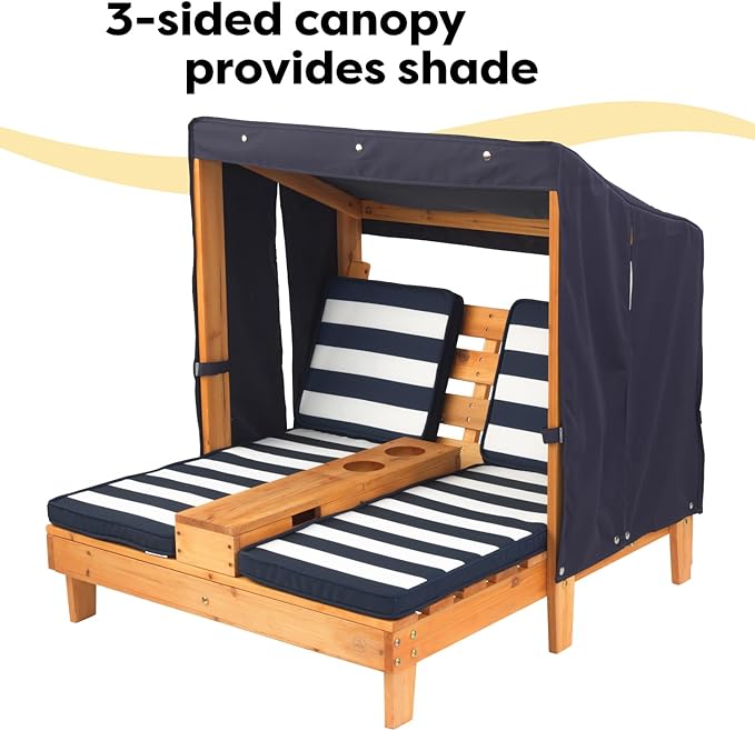 KidKraft Wooden Outdoor Double Chaise Lounge - Image 6