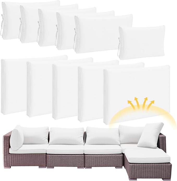Patelai 11 Pcs Waterproof Patio Cushion Covers by Patelai