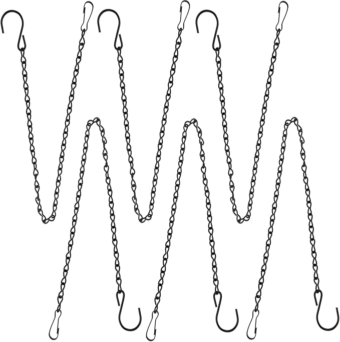 YINGFENG 6 Pack 19.7Inches Black Hanging Chains, Garden Plant Hangers, by YINGFENG