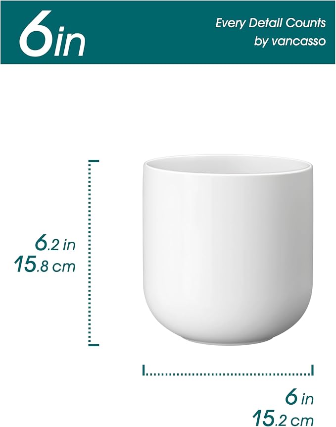vancasso 6 Inch Ceramic Plant Pots, Planters - Image 2