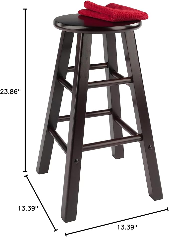 Winsome Element 2-Piece Counter Stool Set, Classic Backless Bar Chairs - Image 2