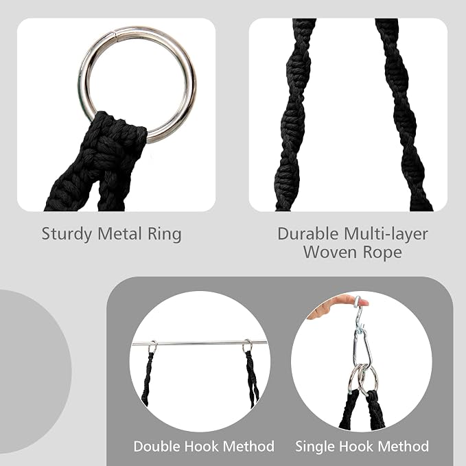 Giantex Hammock Chair Macrame Swing - Image 2