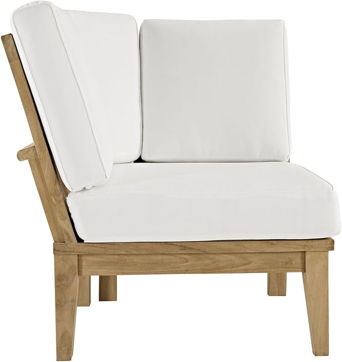 Modway EEI-1146-NAT-WHI-SET Marina Premium Grade A Teak Wood Outdoor Patio - Image 3