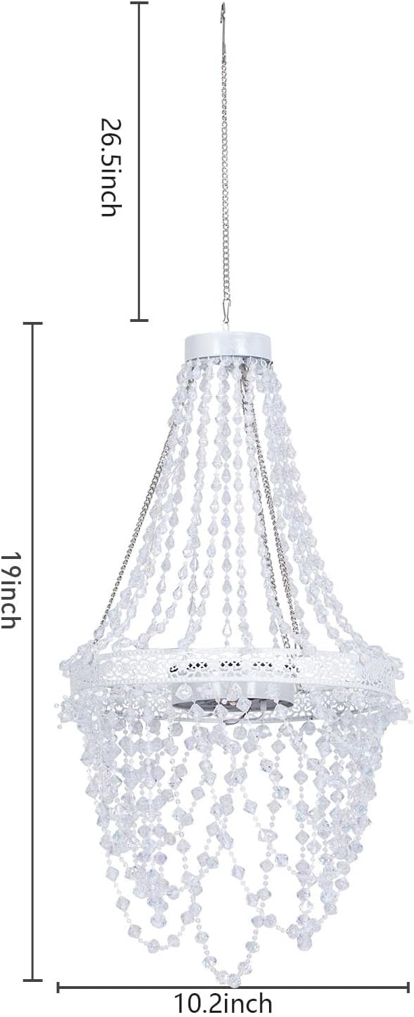Solar Hanging Acrylic Crystal Chandelier Outdoor Garden Decorative Lights - Image 5