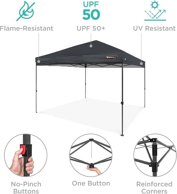Best Choice Products 8x8ft Pop Up Canopy Tent, Outdoor Shade, 1 Person 1 Minute - Image 4
