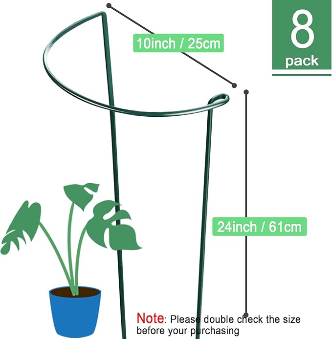HiGift 8 Pack 24 Inch Plant Support Stakes, Flower Indoor Outdoor - Image 2