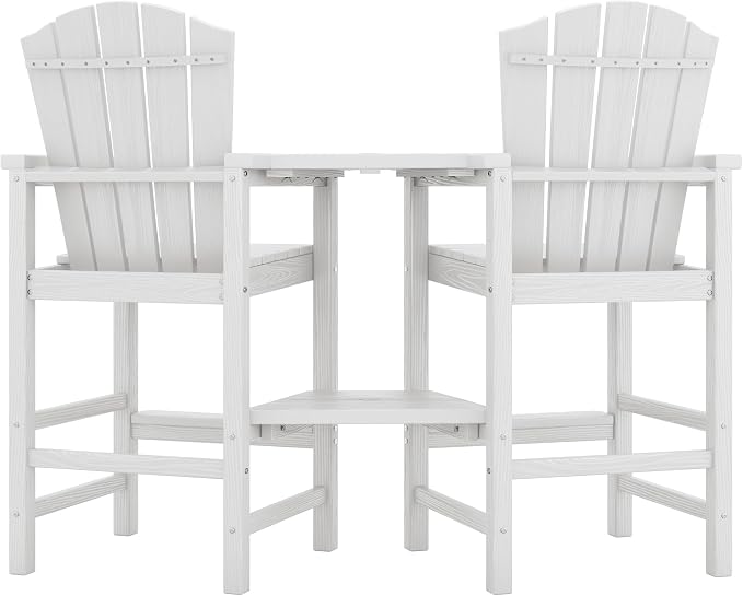 KINGYES Embossed Balcony Chair, Tall Adirondack Chair Set of 2, All Weather - Image 13