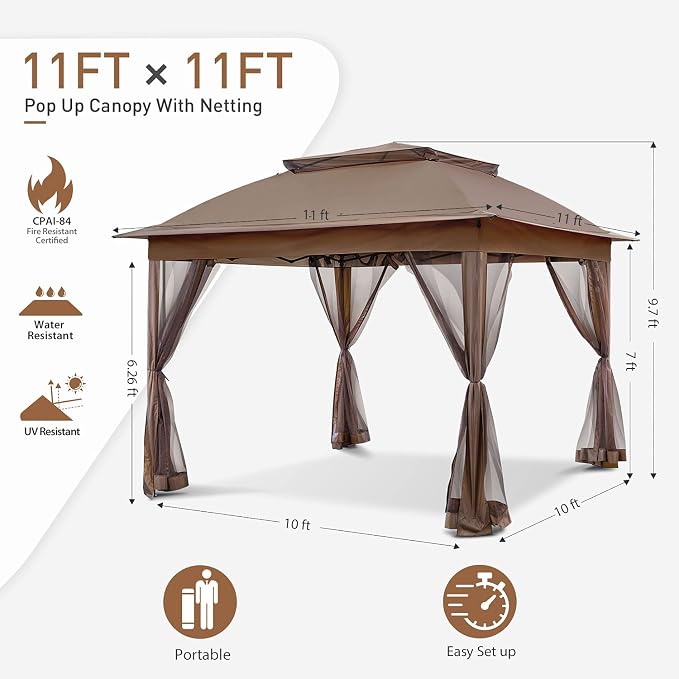 COOS BAY 11x11 Pop Up Gazebo - Image 4