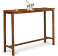 VINGLI Wooden Outdoor Bar Table, Wood Patio Counter Height Table, by VINGLI