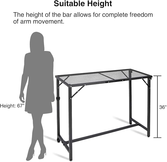 REDCAMP 39 Inch Outdoor Bar Table, Folding Paito Bar Height Table - Image 6