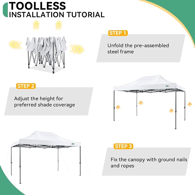 COBIZI 10x15 Pop up Canopy Tent Heavy Duty - Image 8
