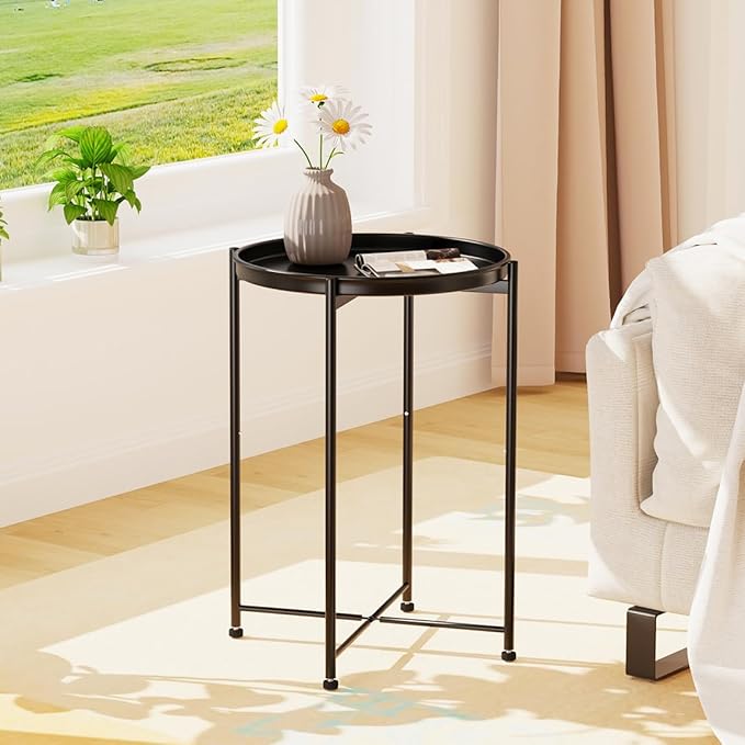 Garden 4 you Small Side Table, Mini Round End Table, Tray Table by Garden4you