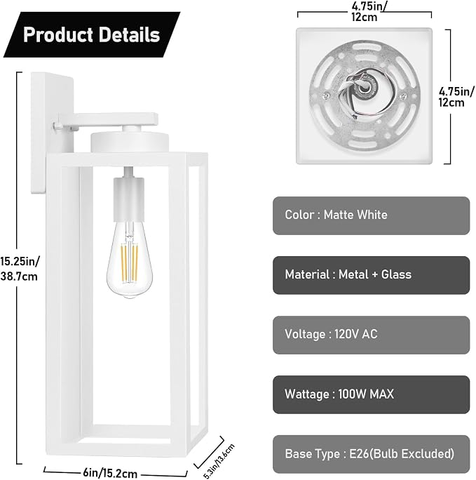 Large Size Outdoor Wall Light Fixtures, Exterior Lighting Fixtures Porch - Image 7