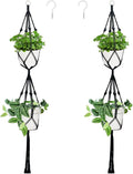 Belit 2 Pack Double Macrame Plant Hangers 2 Tier Hanging Planter Basket by Belit